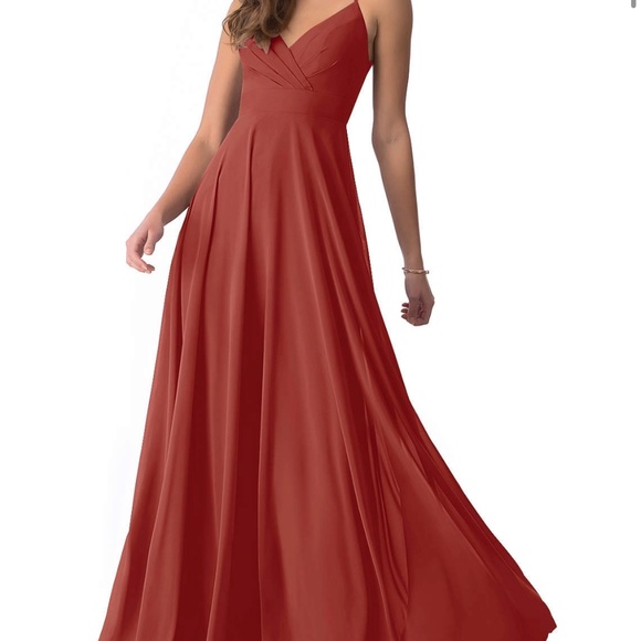 Azazie Terracotta Bridesmaid Dress - Picture 1 of 3